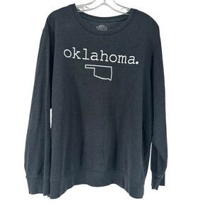 Oklahoma Home State Sweatshirt Gray Womens Size 3X 24W 26W Casual Pullover Top